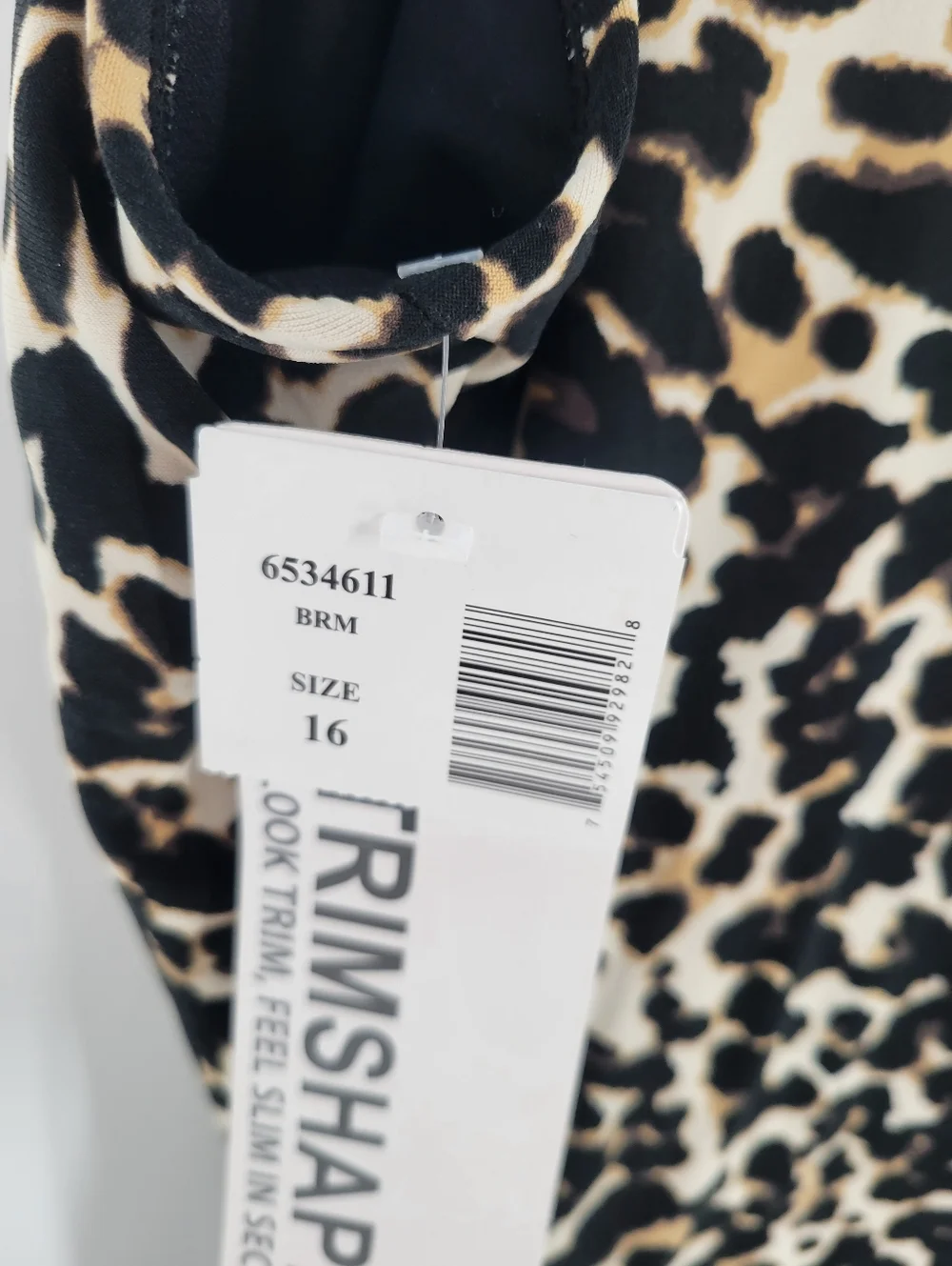 Leopard Print Black & Tan One piece swimsuit Size 16 New